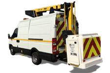 Van Hire High Peak - White 3.5T Cherry Picker with 12.5M Reach - Van hire High peak